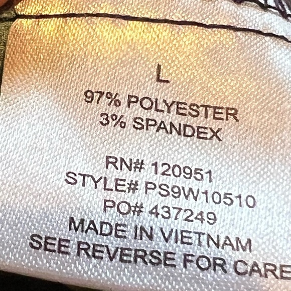 PINK ROSE  Women’s‎ Large Navy Yellow Adjustable Strap Faux Button Detail Top - Picture 7 of 8